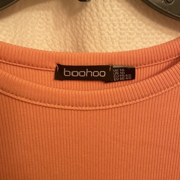 Peach mini t shirt dress from boohoo, size 14 - Picture 3 of 3